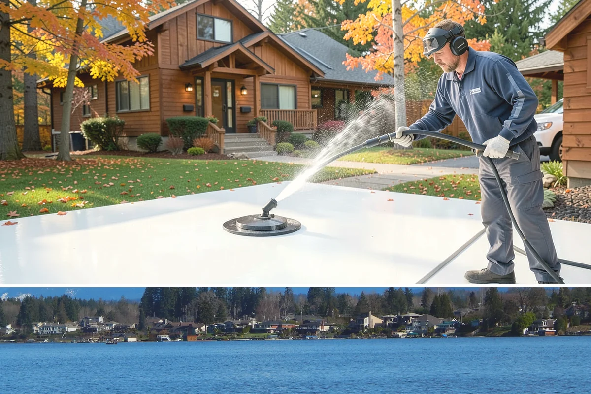 Patio Stain Removal in Lake Stevens, Snohomish County, WA - Patio stain removal works best in dry weather so treatments dwell without rain dilution.