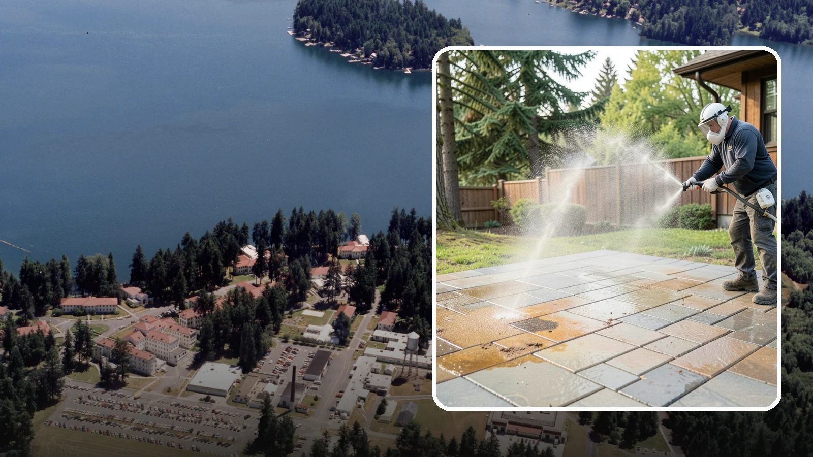 Patio Stain Removal in Lakewood, Pierce County, WA - Target and lift stubborn patio stains from grease, rust, tannin, and organic buildup.