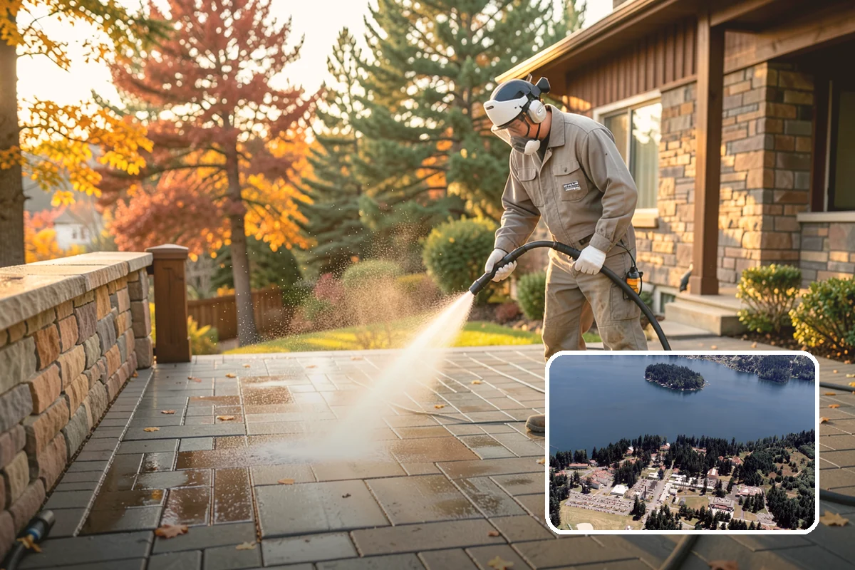 Patio Stain Removal in Lakewood, Pierce County, WA - Removes grease, rust, tannin, and organic stains