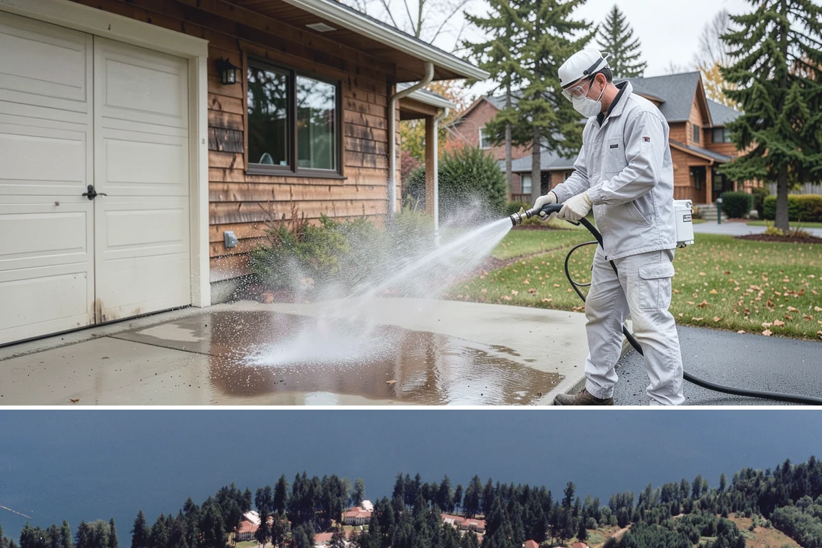 Patio Stain Removal in Lakewood, Pierce County, WA - Patio stain removal works best in dry weather so treatments dwell without rain dilution.