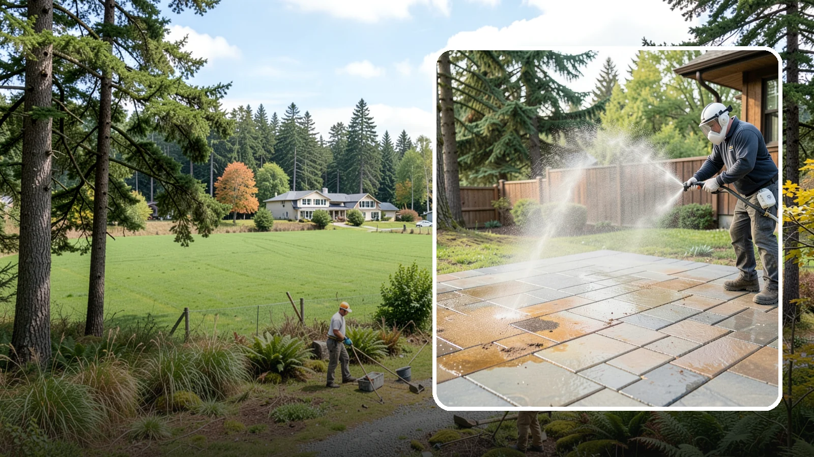Patio Stain Removal in Lyman, Skagit County, WA - Target and lift stubborn patio stains from grease, rust, tannin, and organic buildup.