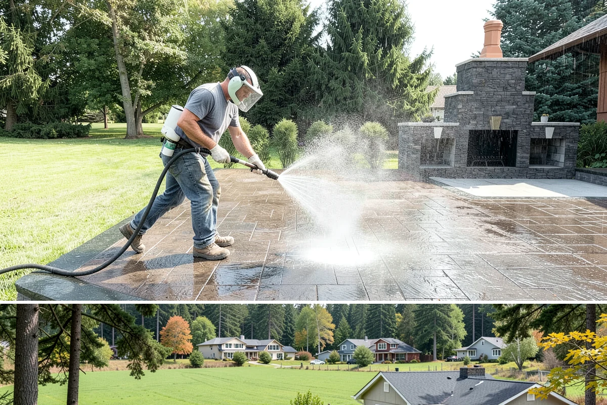 Patio Stain Removal in Lyman, Skagit County, WA - Patio stain removal works best in dry weather so treatments dwell without rain dilution.