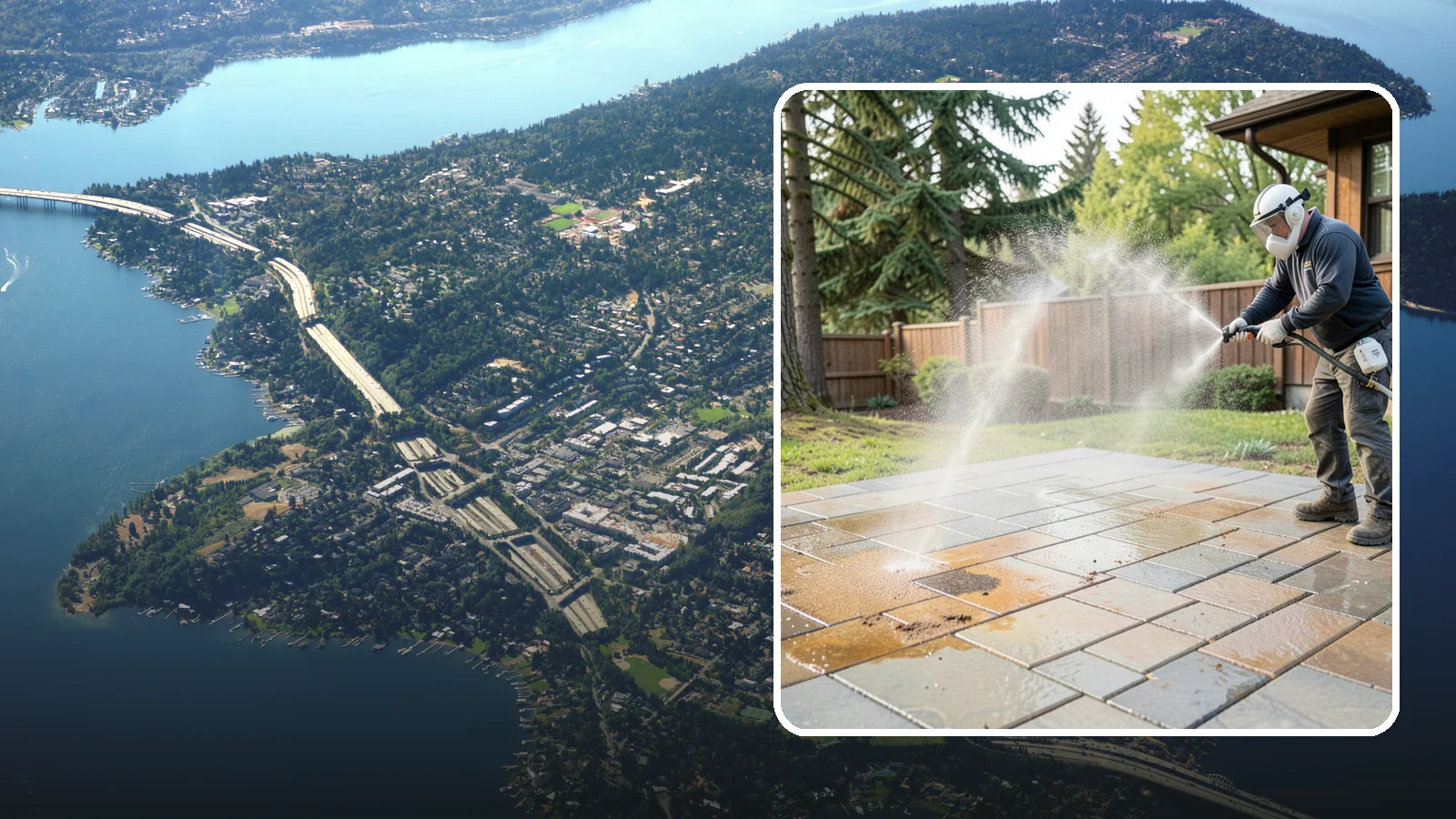 Patio Stain Removal in Mercer Island, King County, WA - Target and lift stubborn patio stains from grease, rust, tannin, and organic buildup.