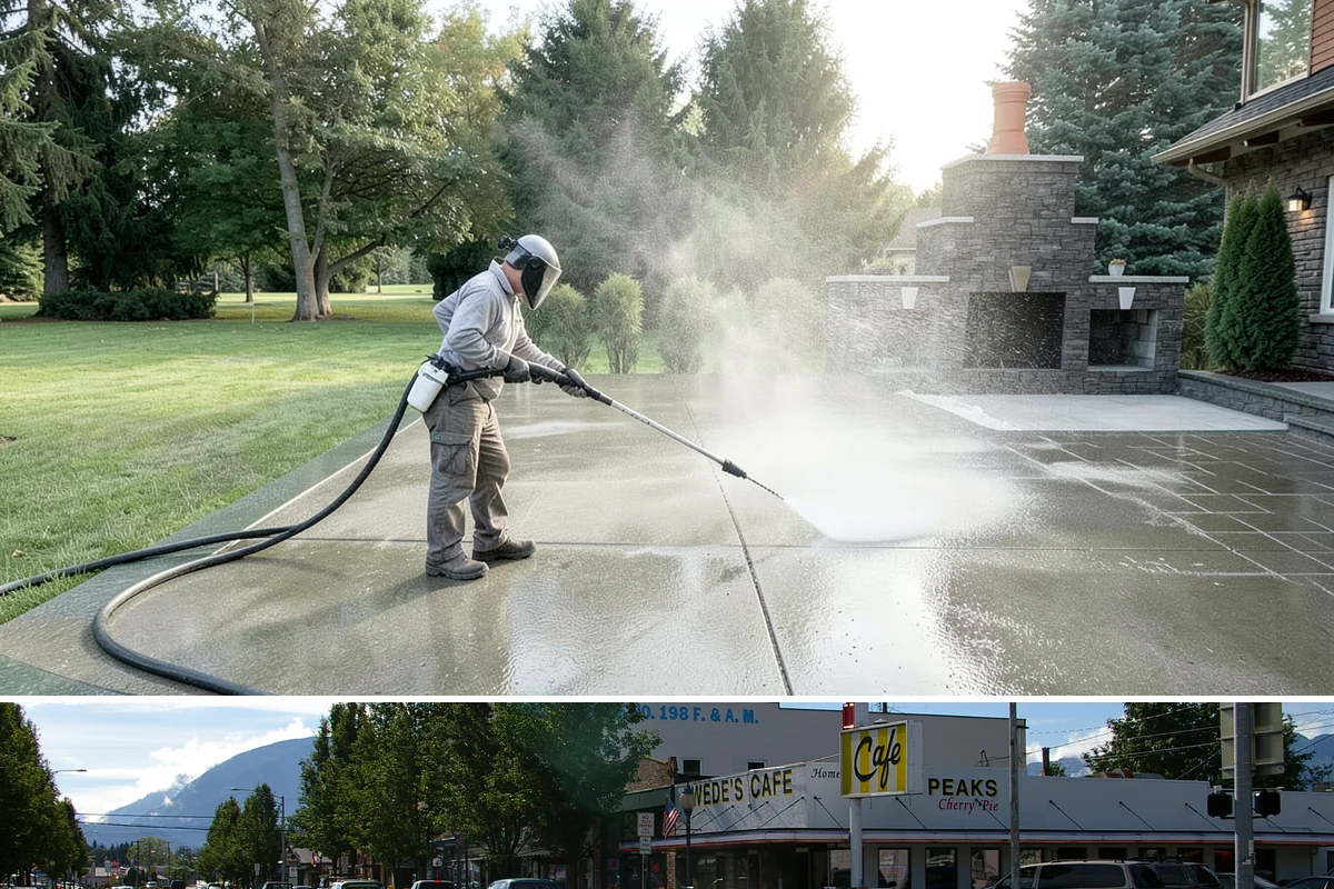 Patio Stain Removal in North Bend, King County, WA - Patio stain removal works best in dry weather so treatments dwell without rain dilution.
