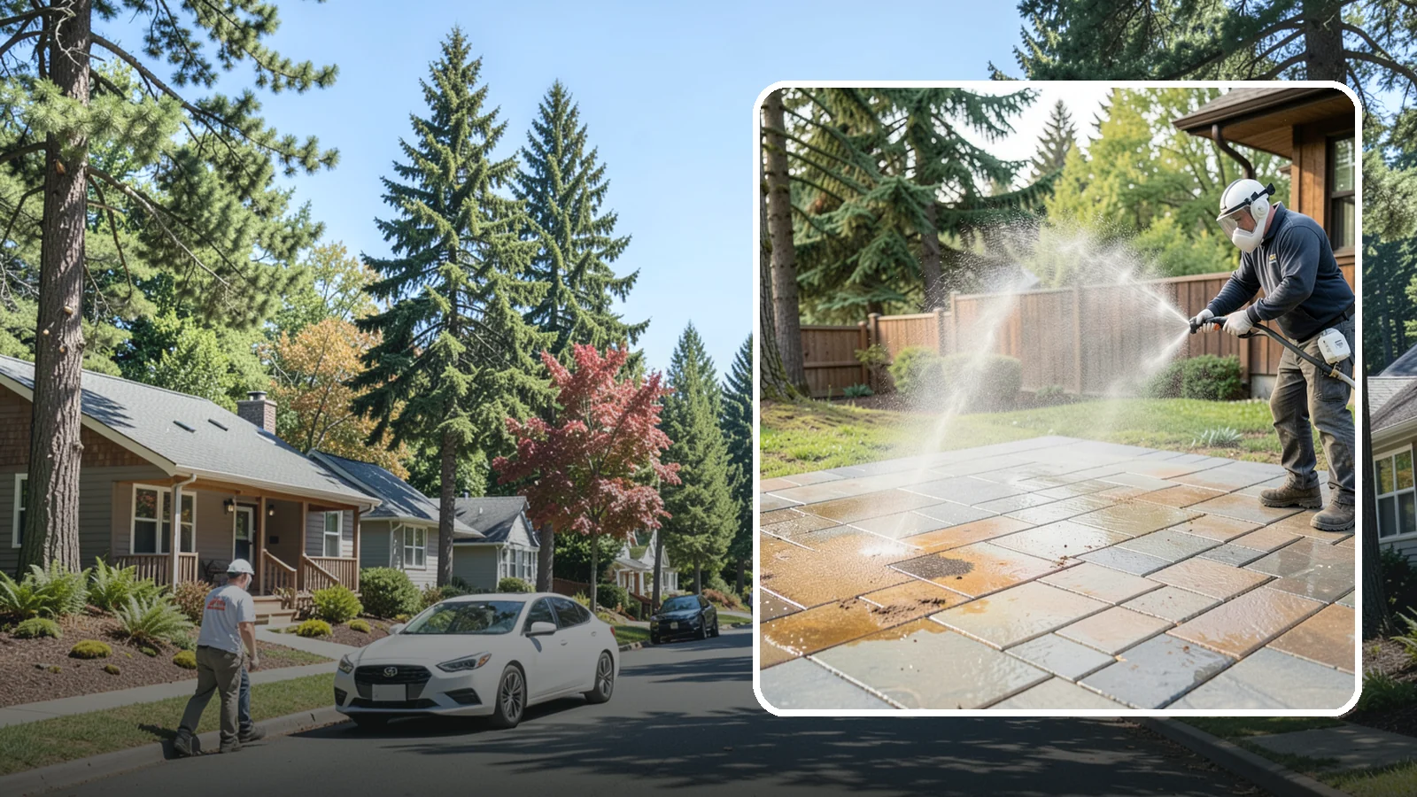 Patio Stain Removal in Orting, Pierce County, WA - Target and lift stubborn patio stains from grease, rust, tannin, and organic buildup.