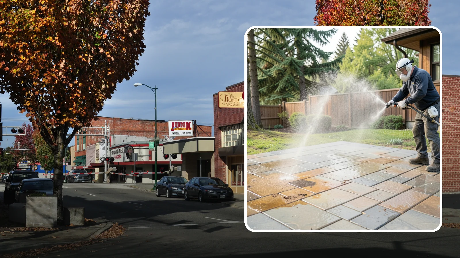 Patio Stain Removal in Puyallup, Pierce County, WA - Target and lift stubborn patio stains from grease, rust, tannin, and organic buildup.