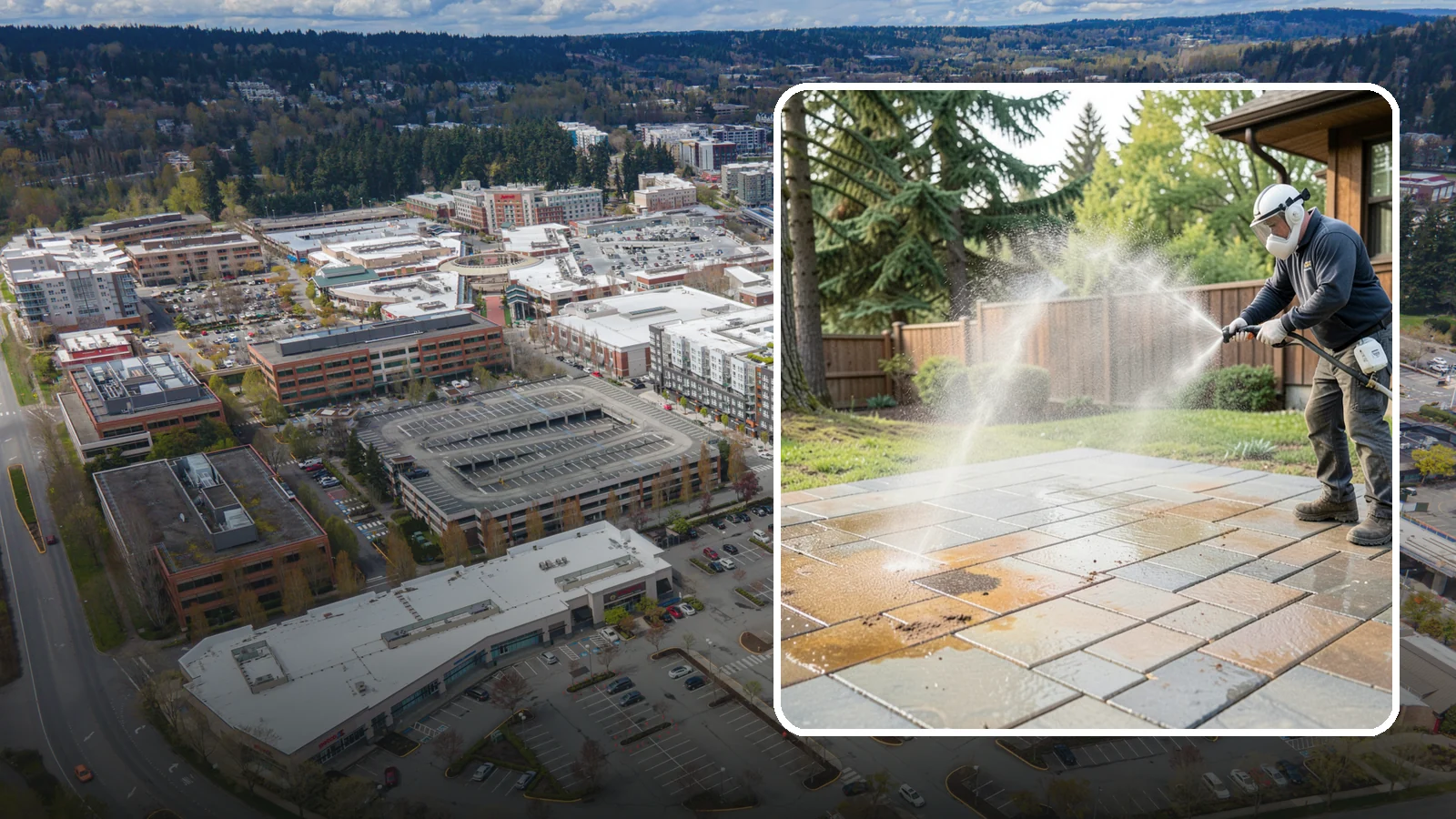 Patio Stain Removal in Redmond, King County, WA - Target and lift stubborn patio stains from grease, rust, tannin, and organic buildup.