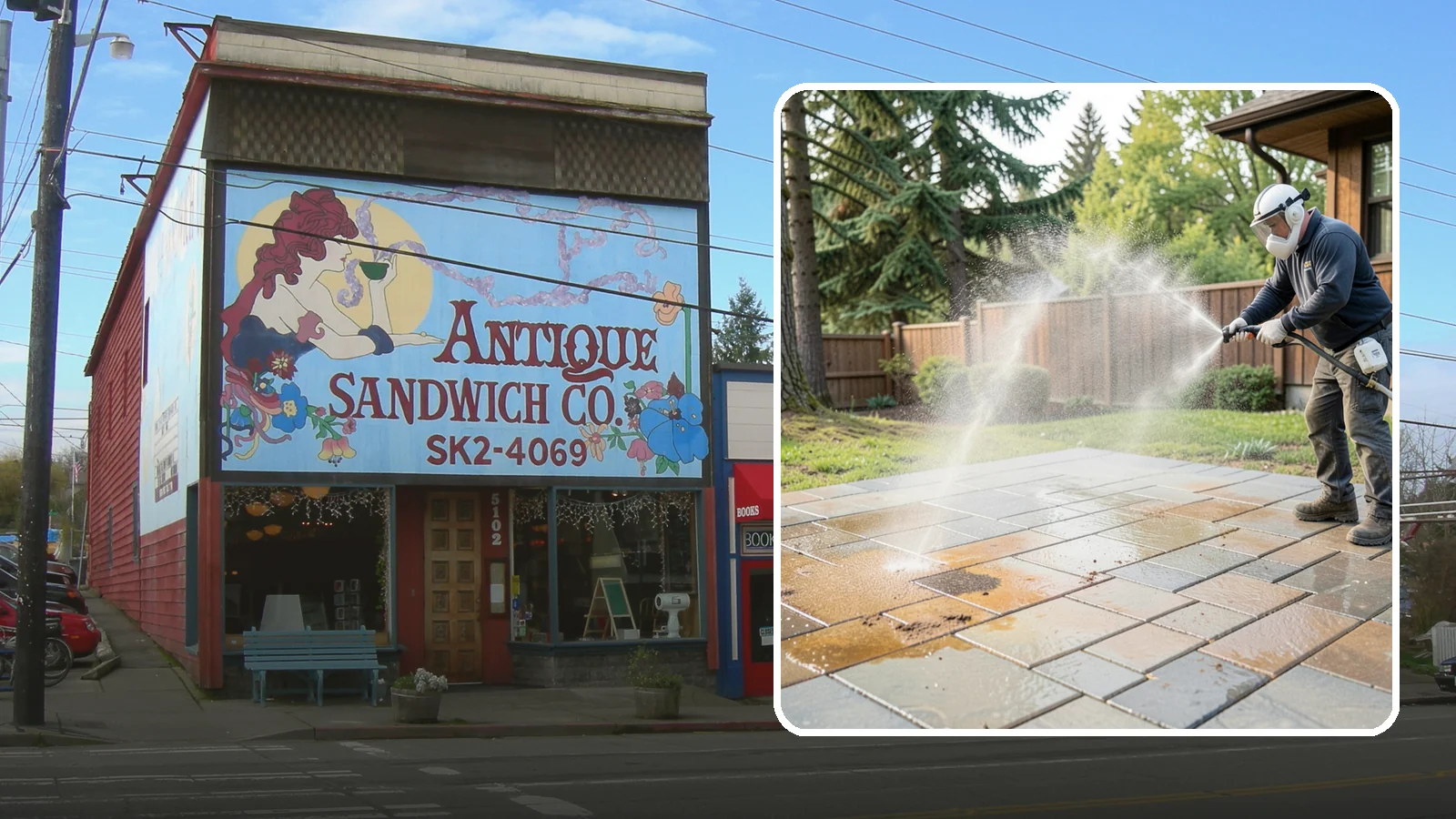 Patio Stain Removal in Ruston, Pierce County, WA - Target and lift stubborn patio stains from grease, rust, tannin, and organic buildup.