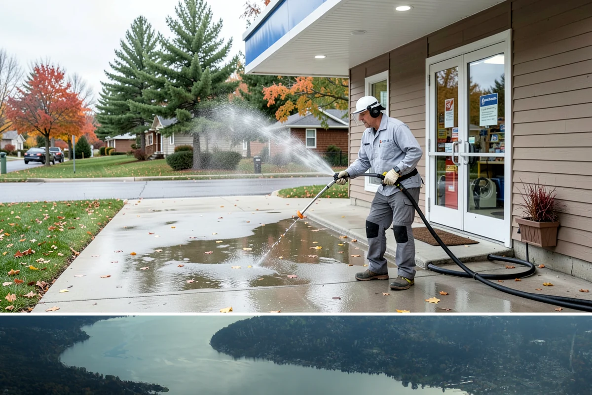 Patio Stain Removal in Sammamish, King County, WA - Patio stain removal works best in dry weather so treatments dwell without rain dilution.