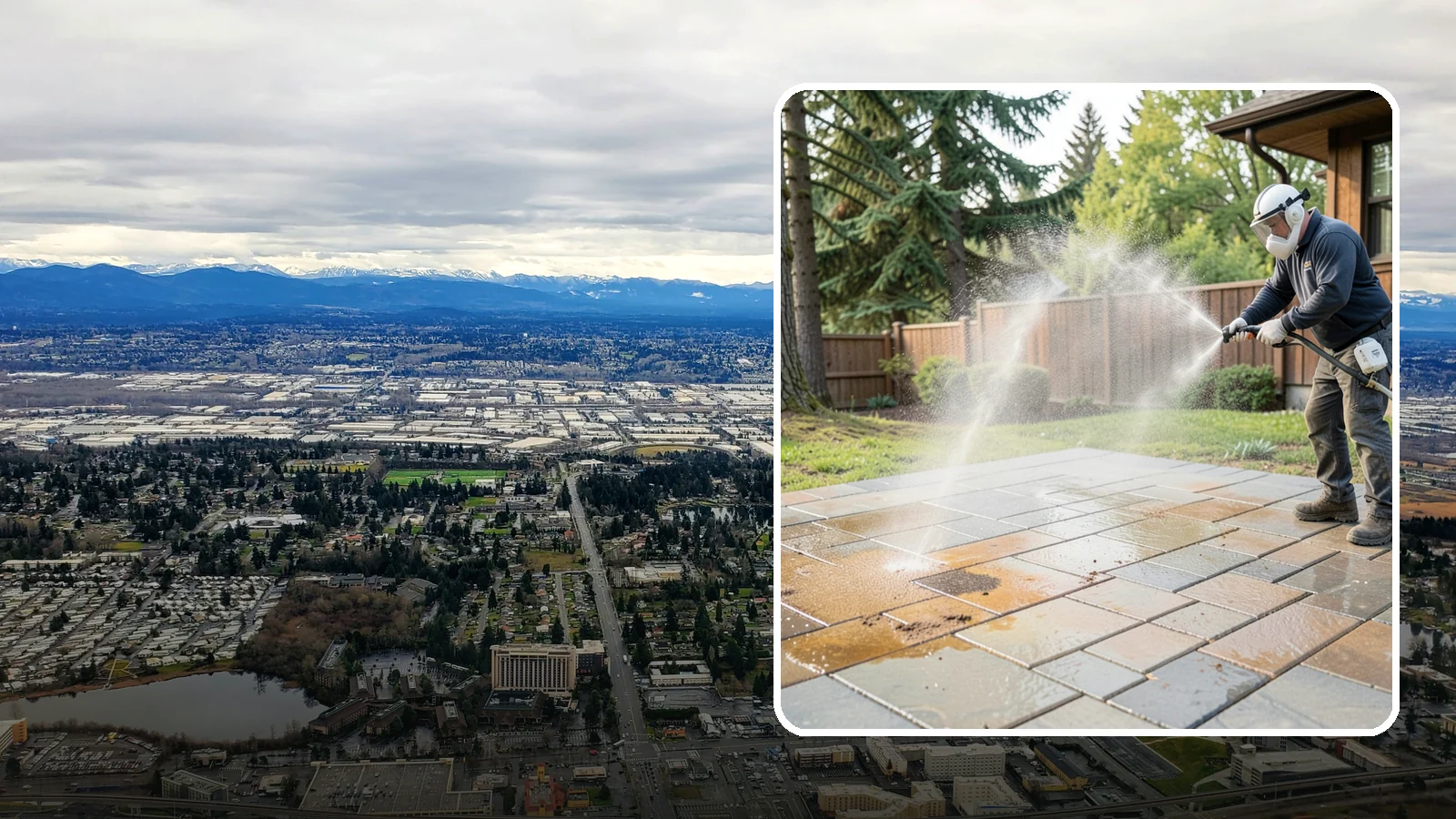 Patio Stain Removal in SeaTac, King County, WA - Target and lift stubborn patio stains from grease, rust, tannin, and organic buildup.