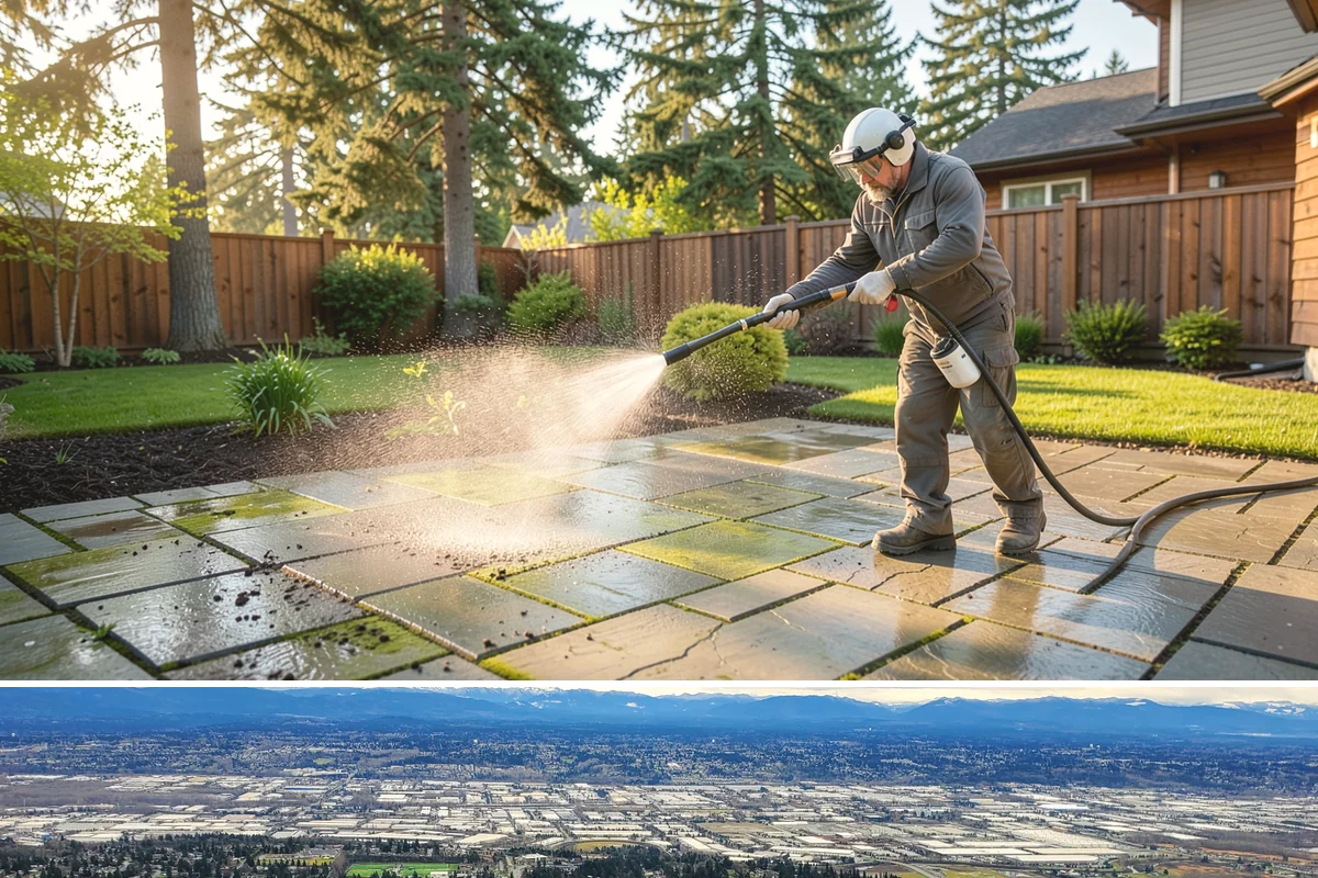 Patio Stain Removal in SeaTac, King County, WA - Patio stain removal works best in dry weather so treatments dwell without rain dilution.