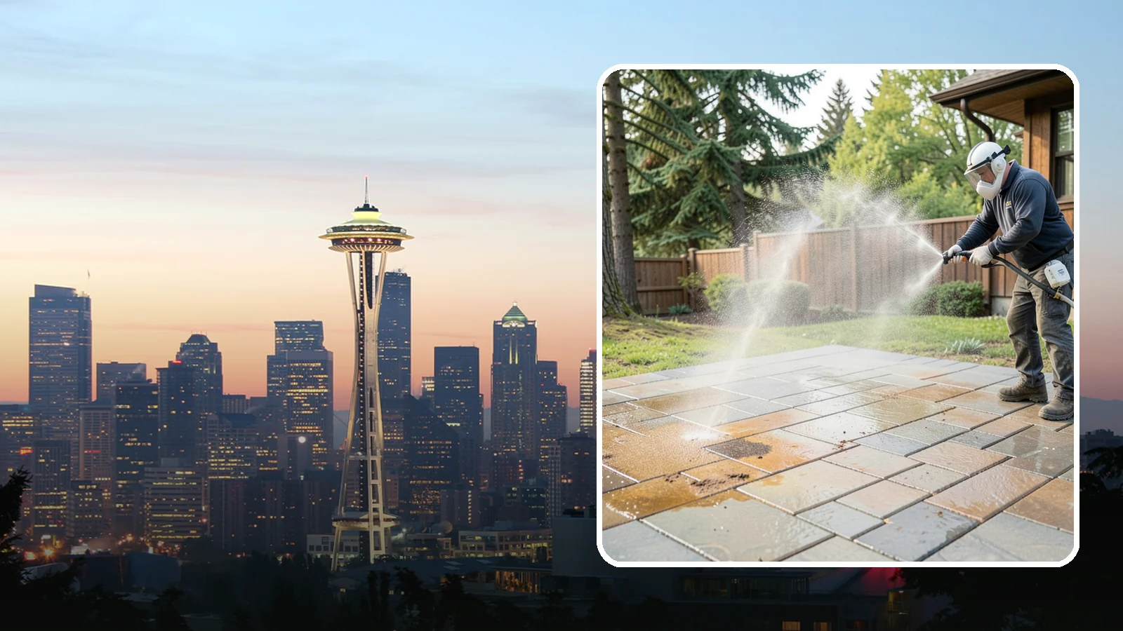 Patio Stain Removal in Seattle, King County, WA - Target and lift stubborn patio stains from grease, rust, tannin, and organic buildup.