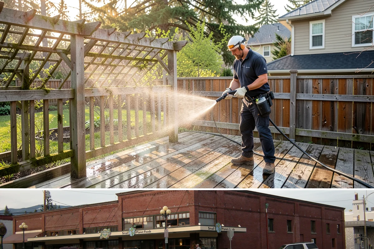 Patio Stain Removal in Sedro-Woolley, Skagit County, WA - Patio stain removal works best in dry weather so treatments dwell without rain dilution.
