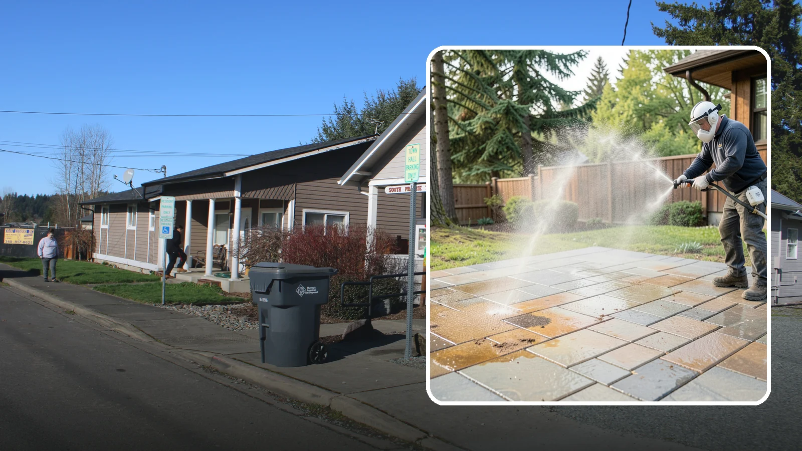 Patio Stain Removal in South Prairie, Pierce County, WA - Target and lift stubborn patio stains from grease, rust, tannin, and organic buildup.