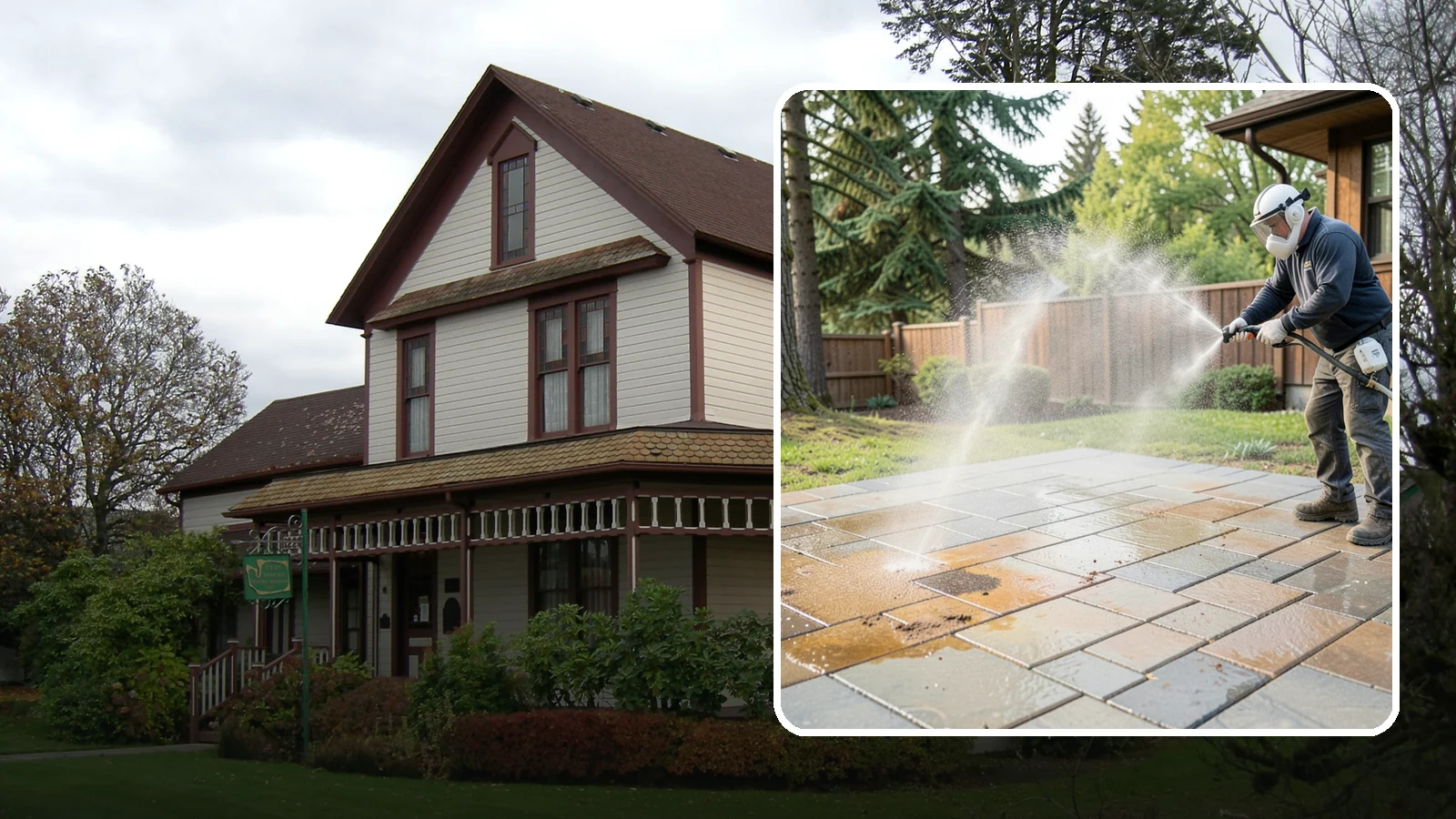 Patio Stain Removal in Sumner, Pierce County, WA - Target and lift stubborn patio stains from grease, rust, tannin, and organic buildup.