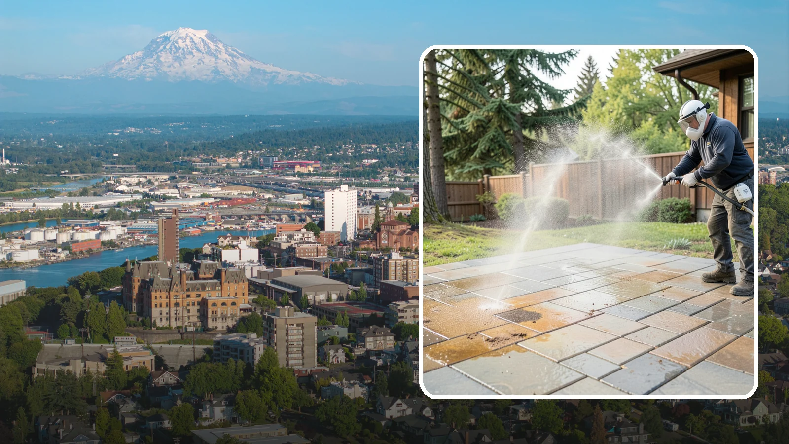 Patio Stain Removal in Tacoma, Pierce County, WA - Target and lift stubborn patio stains from grease, rust, tannin, and organic buildup.