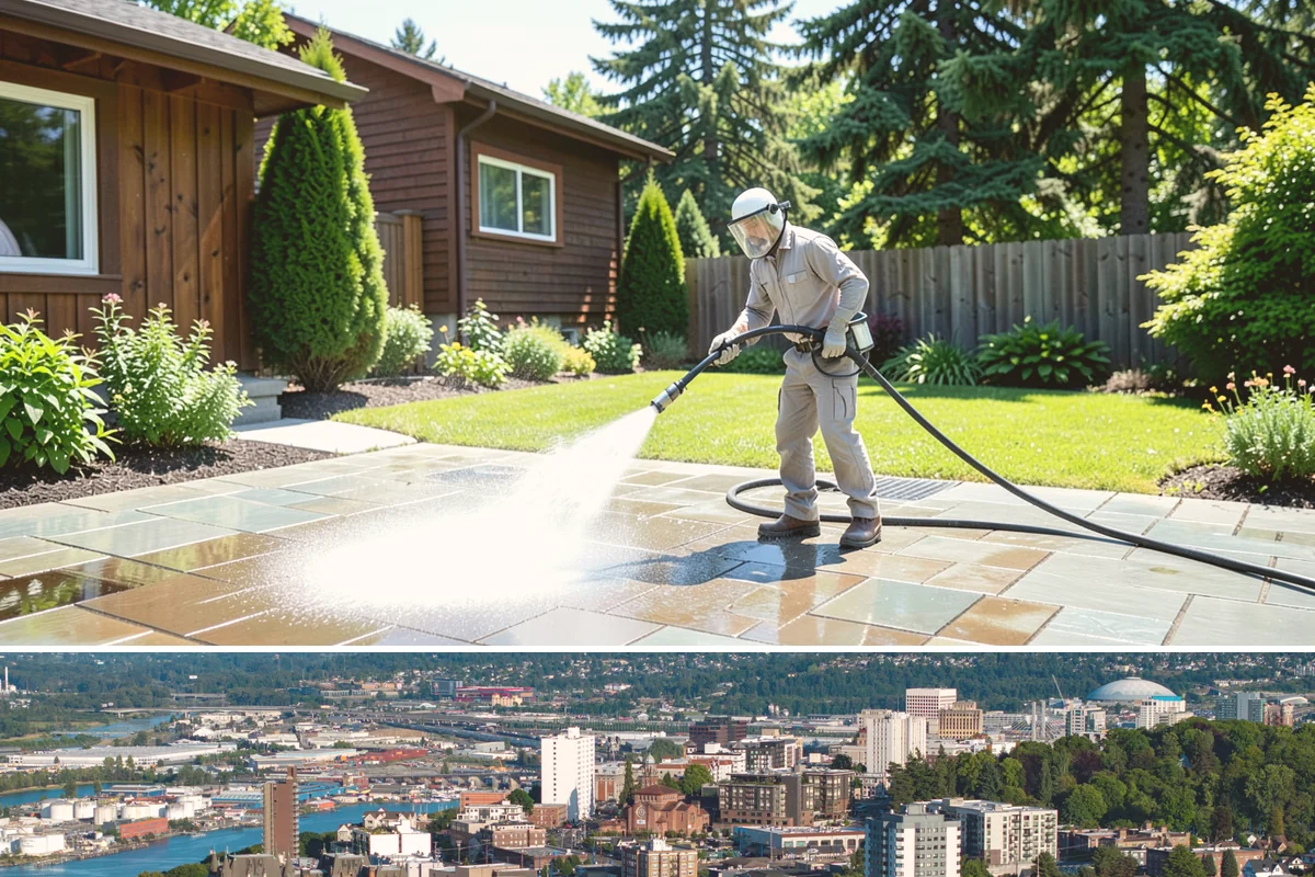 Patio Stain Removal in Tacoma, Pierce County, WA - Patio stain removal works best in dry weather so treatments dwell without rain dilution.