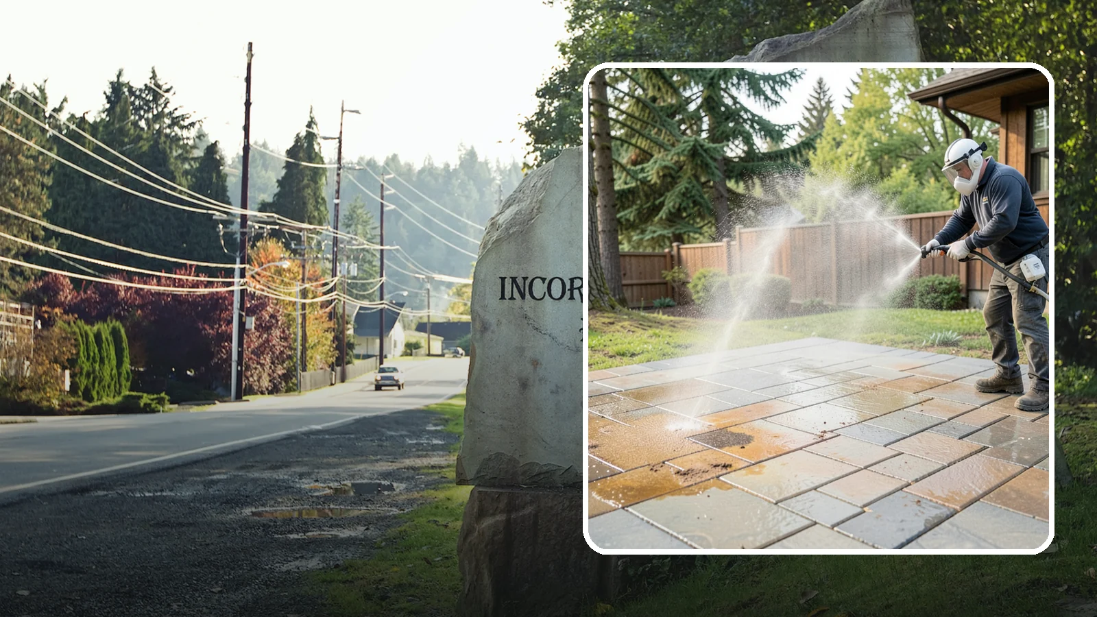 Patio Stain Removal in Wilkeson, Pierce County, WA - Target and lift stubborn patio stains from grease, rust, tannin, and organic buildup.