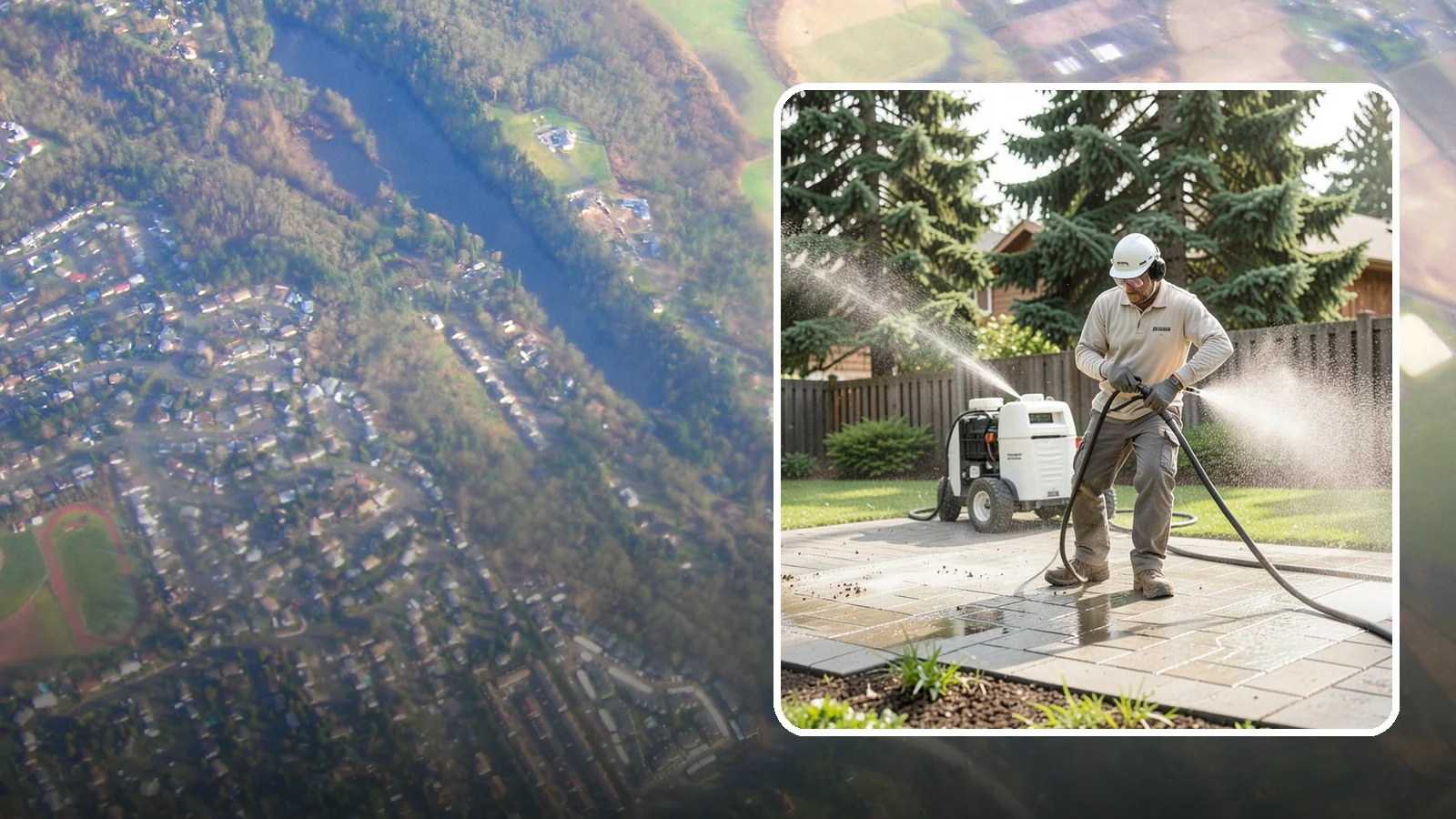 Paver Driveway Cleaning in Algona, King County, WA - Detailed paver driveway cleaning that clears weeds, moss, and grime from between and across every unit.