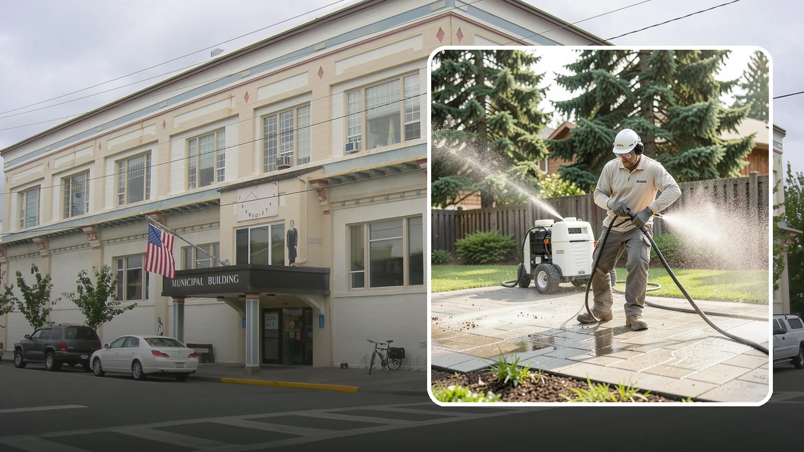 Paver Driveway Cleaning in Anacortes, Skagit County, WA - Detailed paver driveway cleaning that clears weeds, moss, and grime from between and across every unit.
