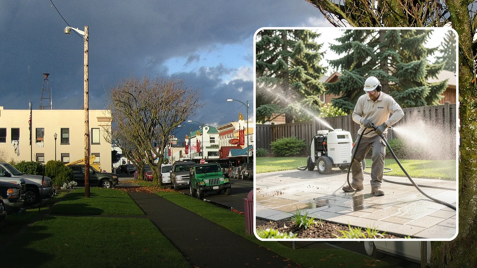 Paver Driveway Cleaning in Arlington, Snohomish County, WA - Detailed paver driveway cleaning that clears weeds, moss, and grime from between and across every unit.