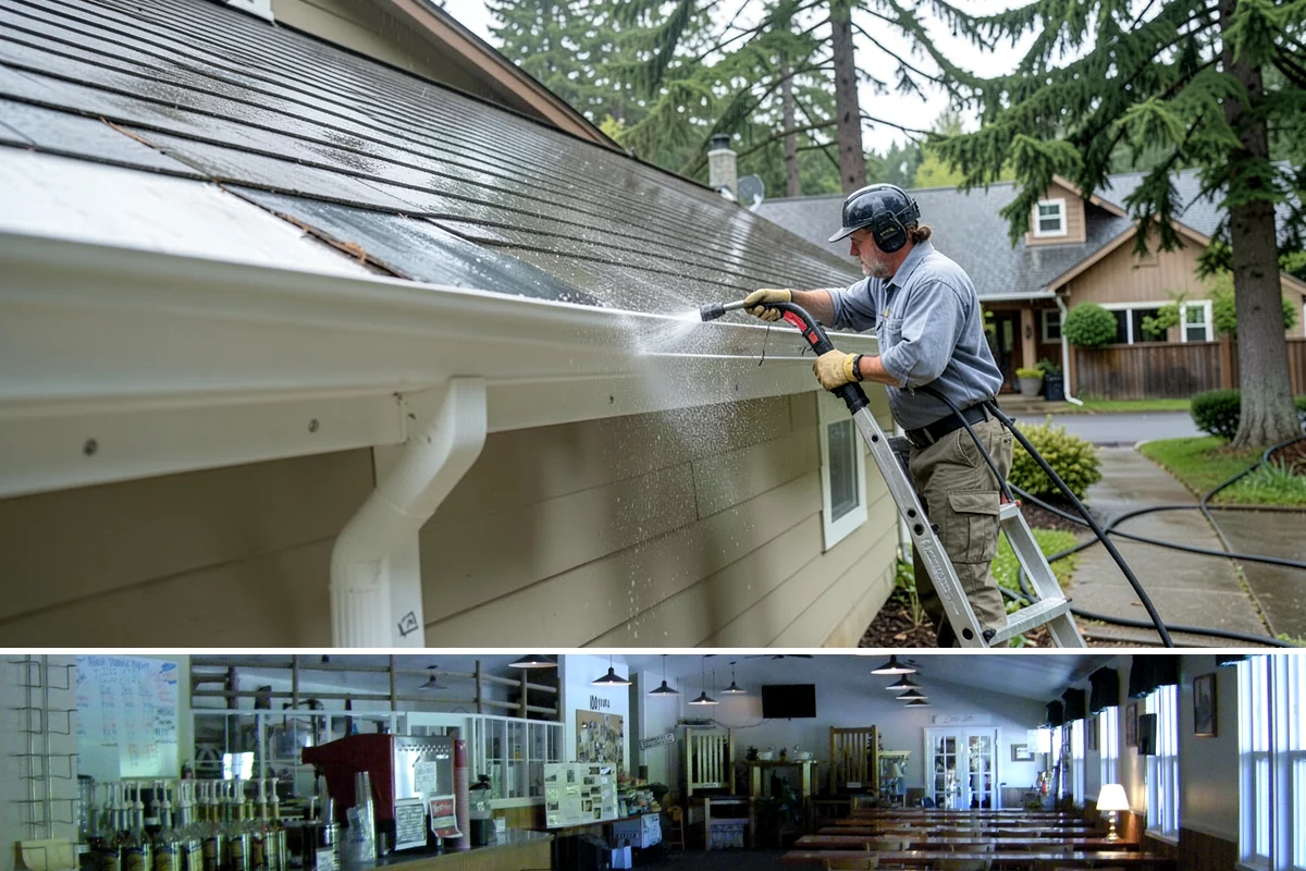 Paver Driveway Cleaning in Black Diamond, King County, WA - Dry summer weather is ideal so fresh joint sand can set without being washed out by rain.