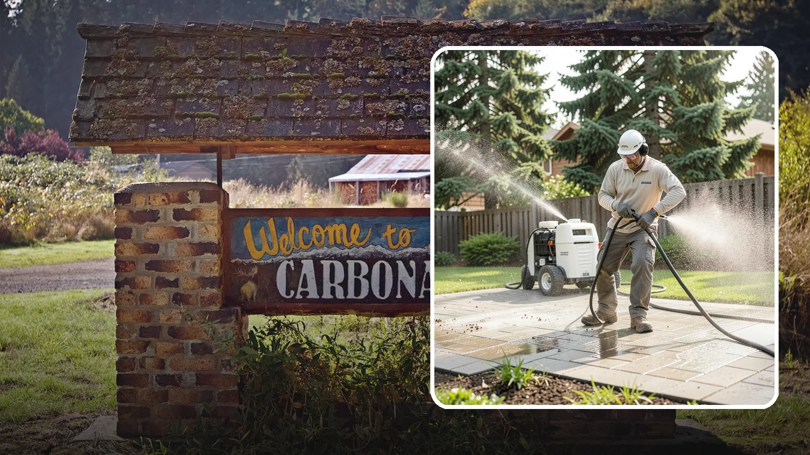 Paver Driveway Cleaning in Carbonado, Pierce County, WA - Detailed paver driveway cleaning that clears weeds, moss, and grime from between and across every unit.