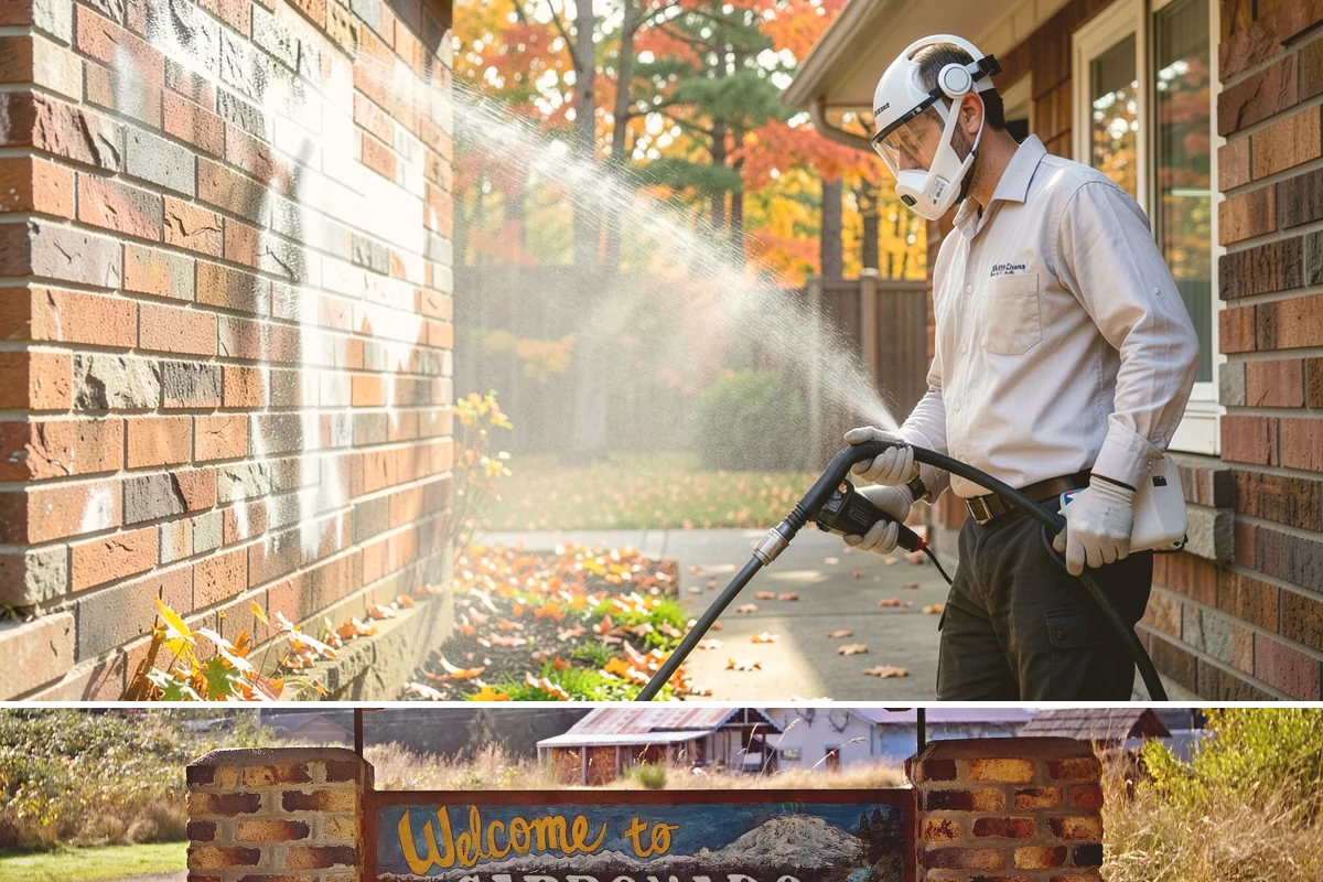 Paver Driveway Cleaning in Carbonado, Pierce County, WA - Dry summer weather is ideal so fresh joint sand can set without being washed out by rain.