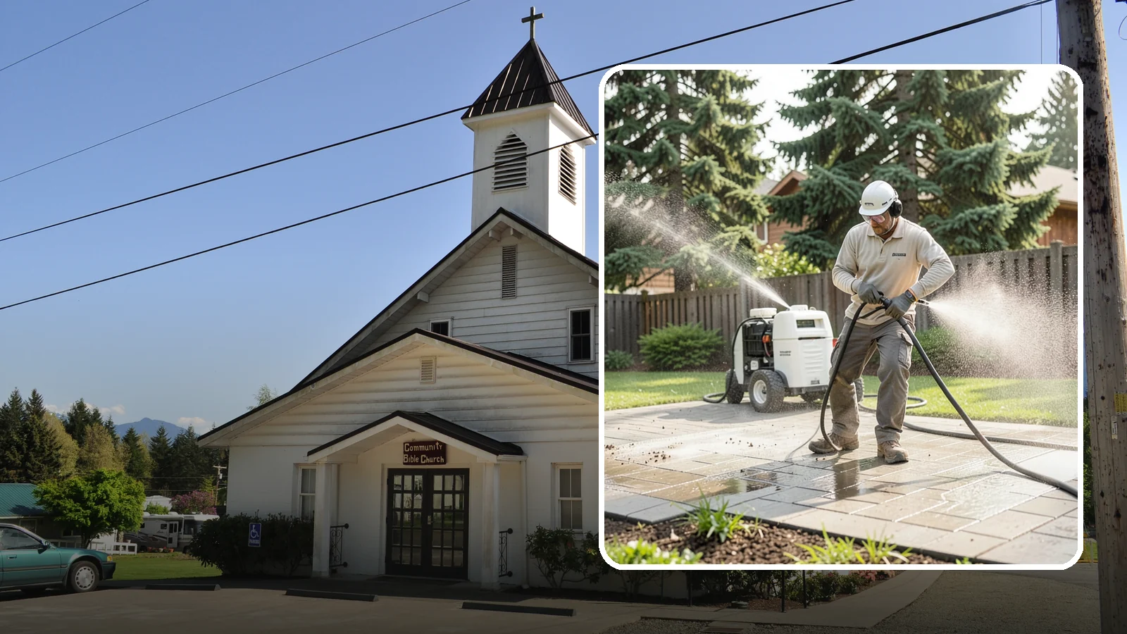 Paver Driveway Cleaning in Concrete, Skagit County, WA - Detailed paver driveway cleaning that clears weeds, moss, and grime from between and across every unit.