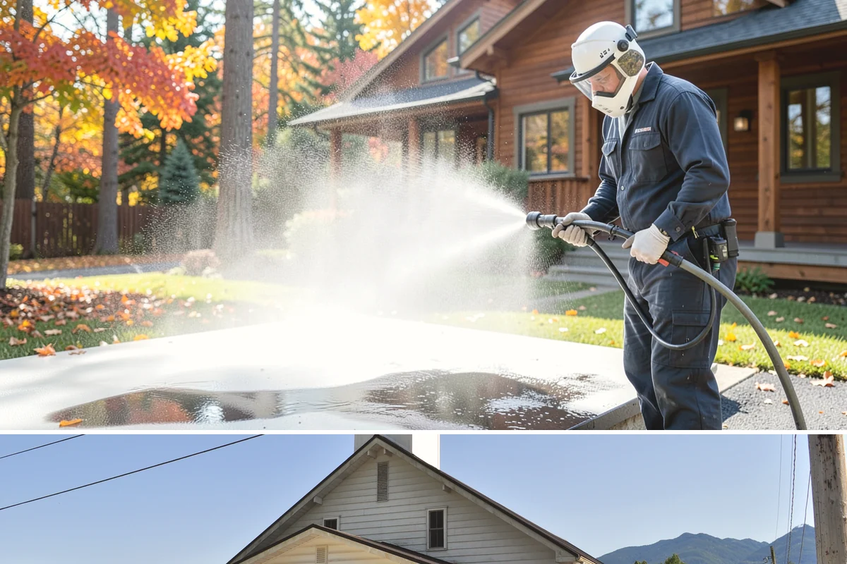 Paver Driveway Cleaning in Concrete, Skagit County, WA - Dry summer weather is ideal so fresh joint sand can set without being washed out by rain.