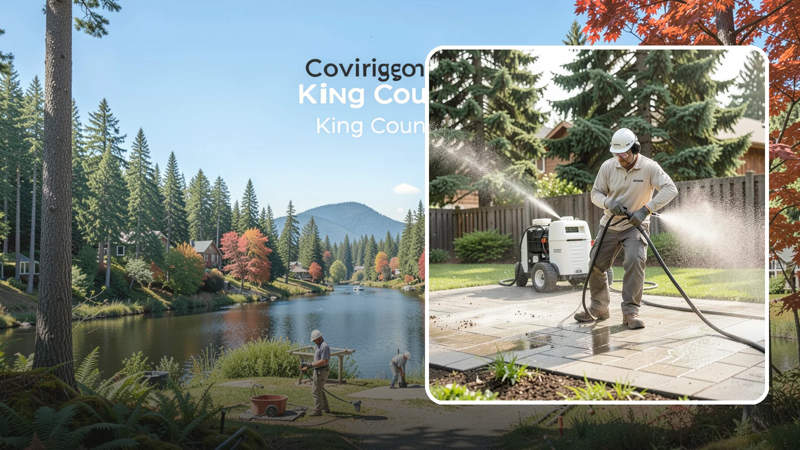 Paver Driveway Cleaning in Covington, King County, WA - Detailed paver driveway cleaning that clears weeds, moss, and grime from between and across every unit.