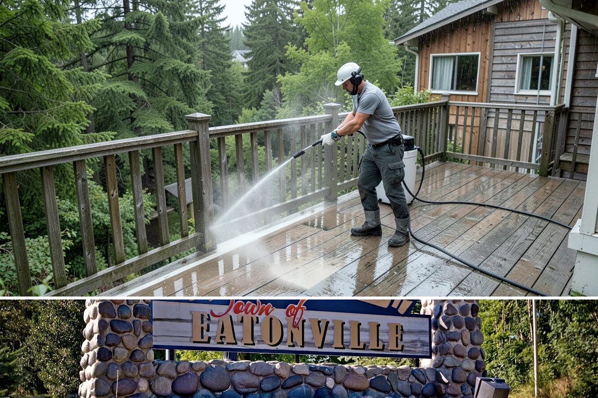 Paver Driveway Cleaning in Eatonville, Pierce County, WA - Dry summer weather is ideal so fresh joint sand can set without being washed out by rain.