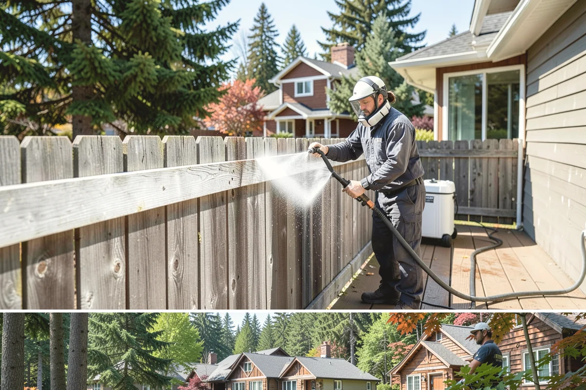 Paver Driveway Cleaning in Edgewood, Pierce County, WA - Dry summer weather is ideal so fresh joint sand can set without being washed out by rain.