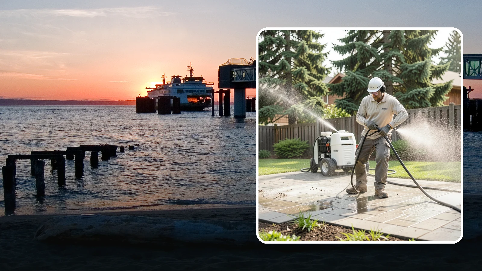 Paver Driveway Cleaning in Edmonds, Snohomish County, WA - Detailed paver driveway cleaning that clears weeds, moss, and grime from between and across every unit.