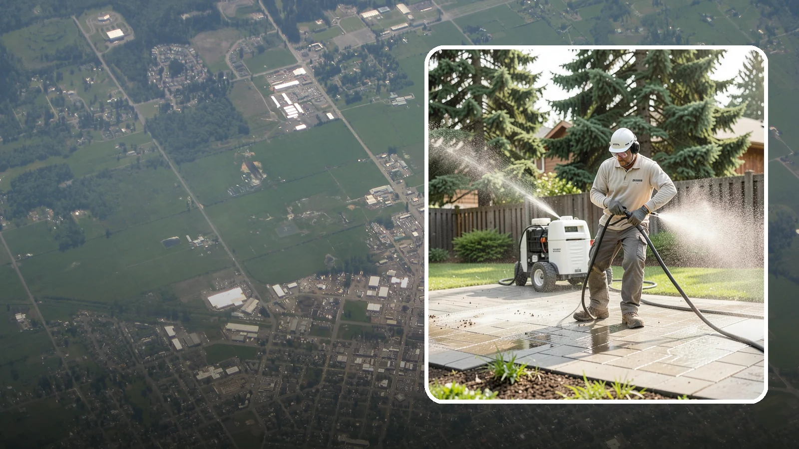 Paver Driveway Cleaning in Enumclaw, King County, WA - Detailed paver driveway cleaning that clears weeds, moss, and grime from between and across every unit.
