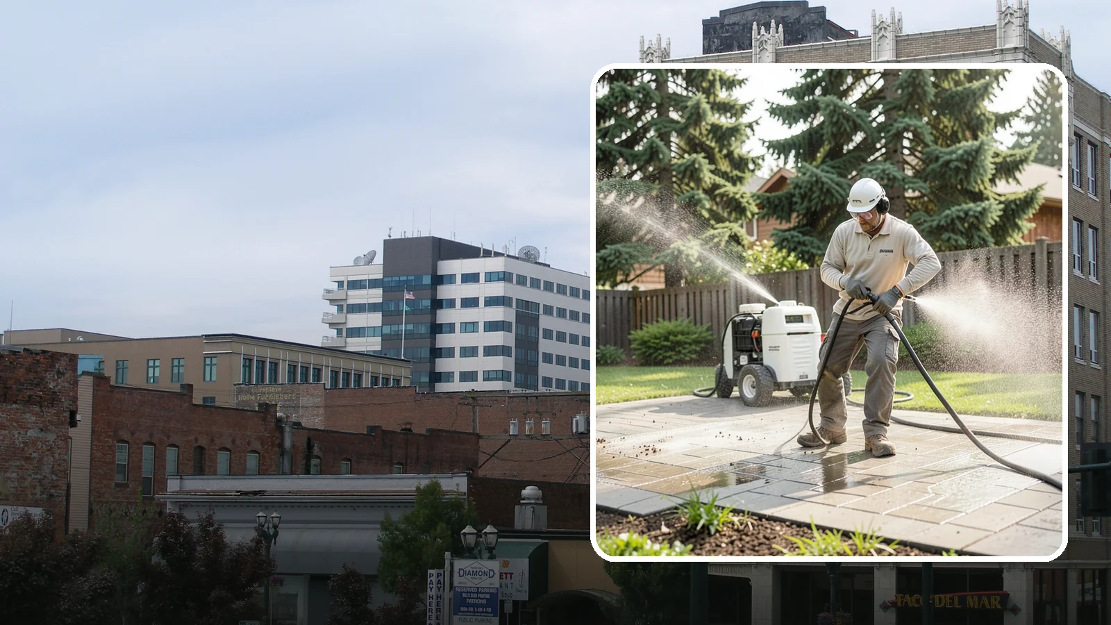 Paver Driveway Cleaning in Everett, Snohomish County, WA - Detailed paver driveway cleaning that clears weeds, moss, and grime from between and across every unit.
