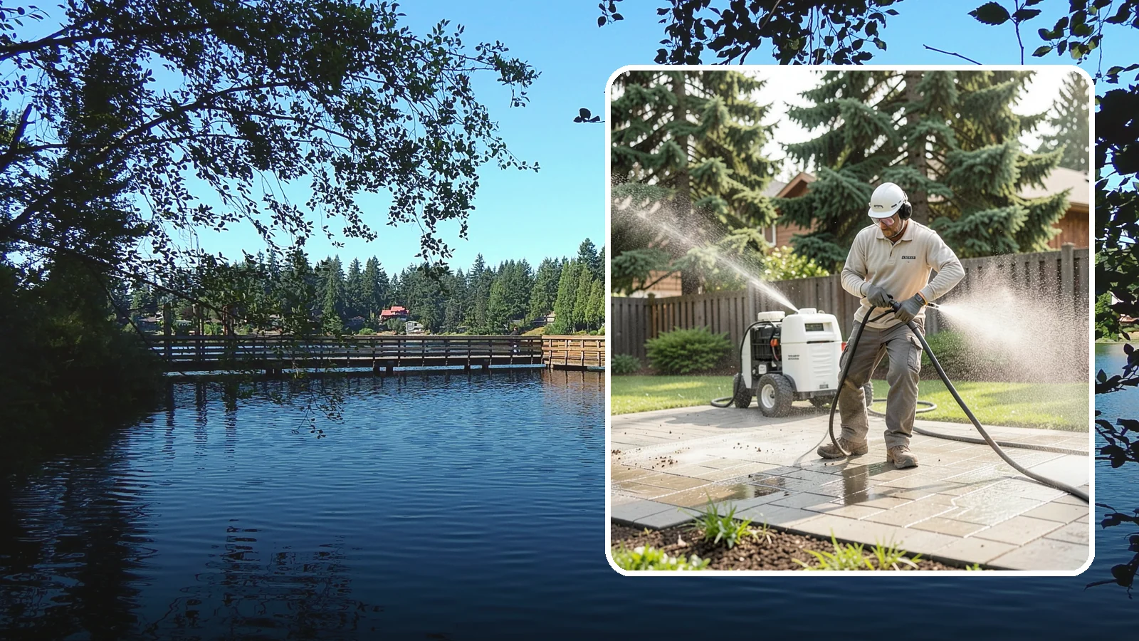 Paver Driveway Cleaning in Federal Way, King County, WA - Detailed paver driveway cleaning that clears weeds, moss, and grime from between and across every unit.