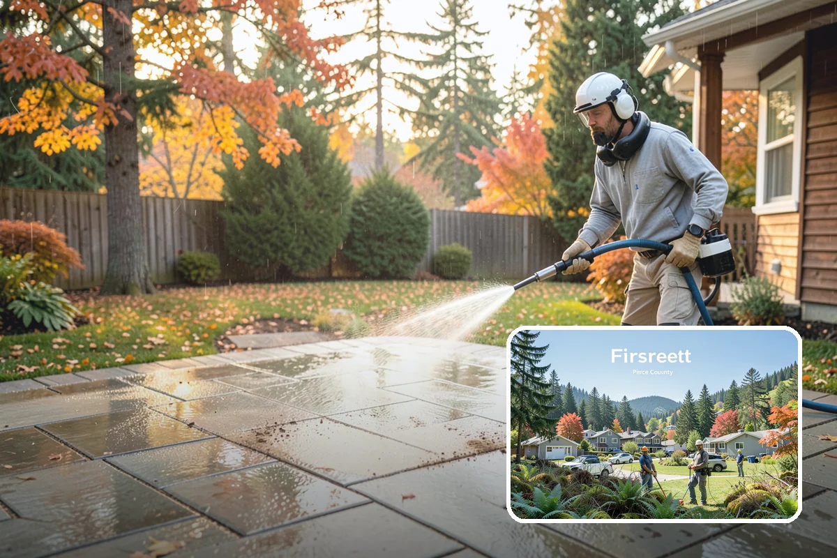 Paver Driveway Cleaning in Fircrest, Pierce County, WA - Clears weeds and moss from paver joints