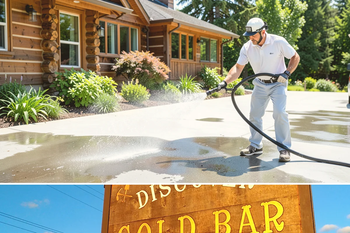 Paver Driveway Cleaning in Gold Bar, Snohomish County, WA - Dry summer weather is ideal so fresh joint sand can set without being washed out by rain.