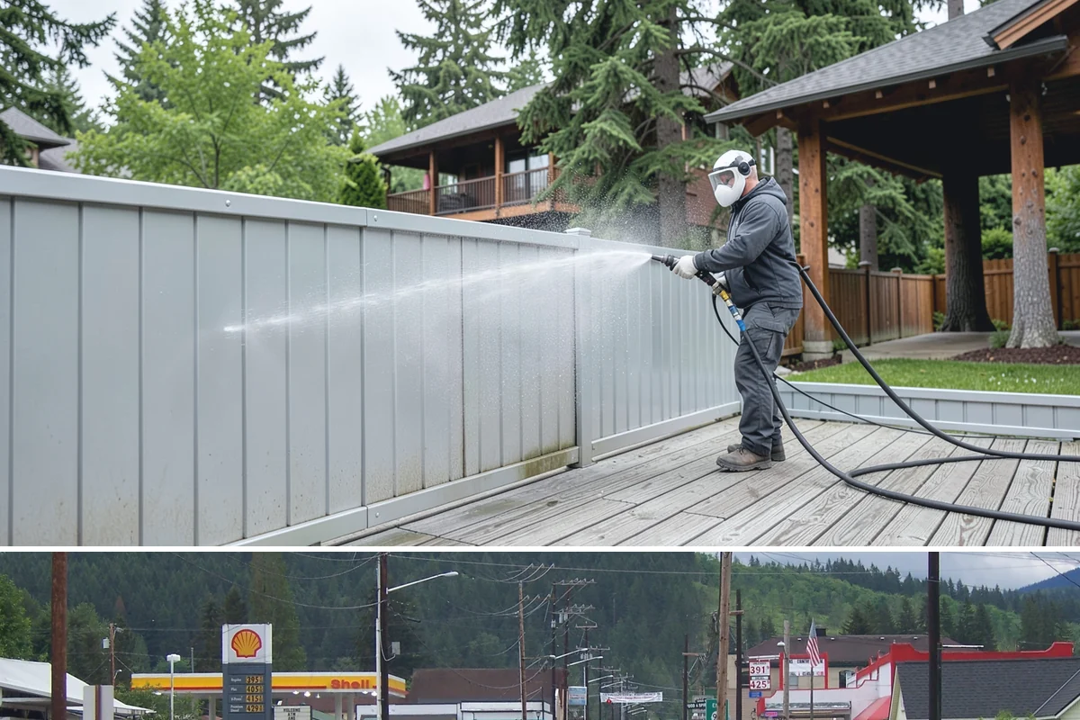 Paver Driveway Cleaning in Granite Falls, Snohomish County, WA - Dry summer weather is ideal so fresh joint sand can set without being washed out by rain.