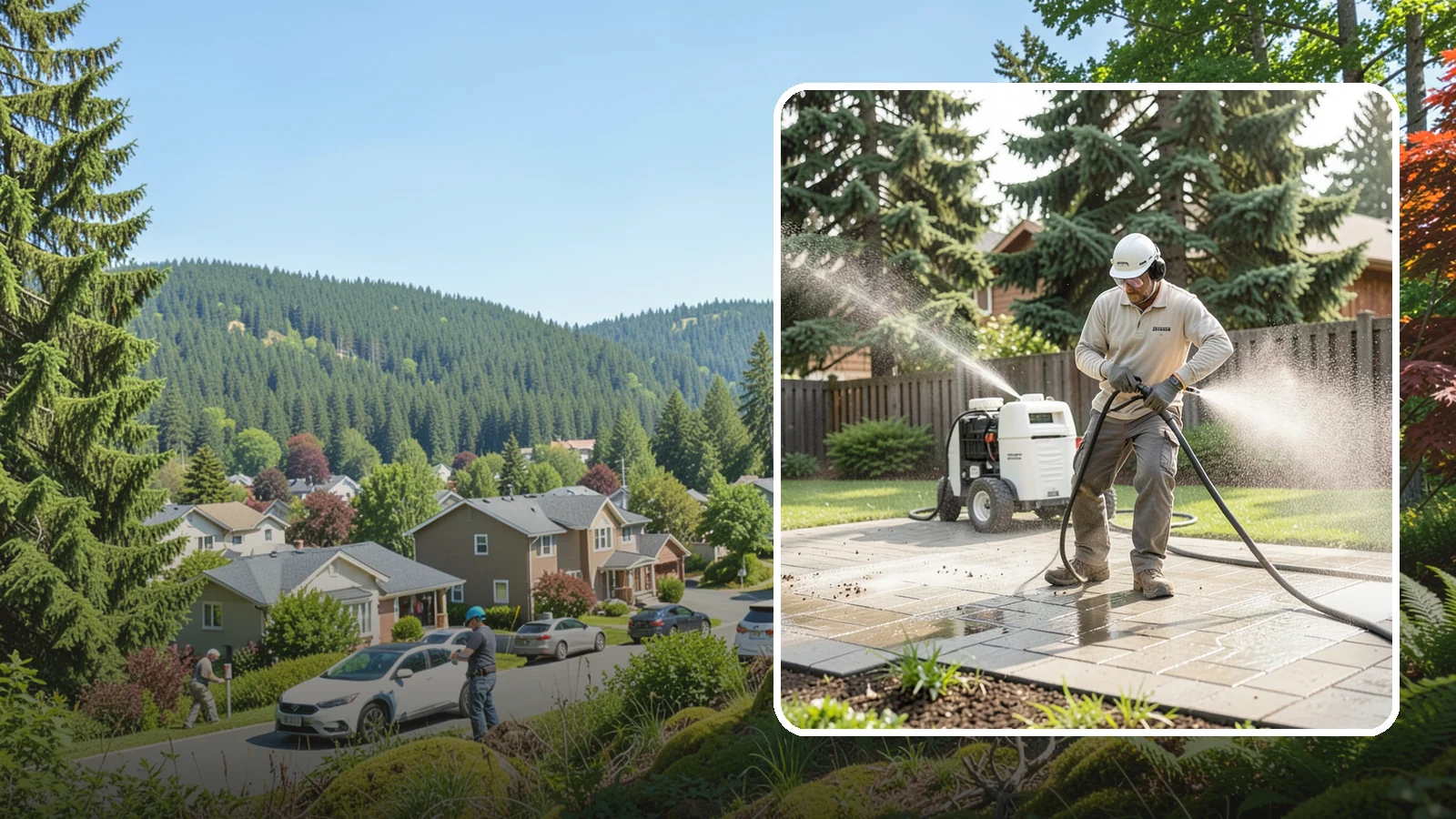Paver Driveway Cleaning in Index, Snohomish County, WA - Detailed paver driveway cleaning that clears weeds, moss, and grime from between and across every unit.