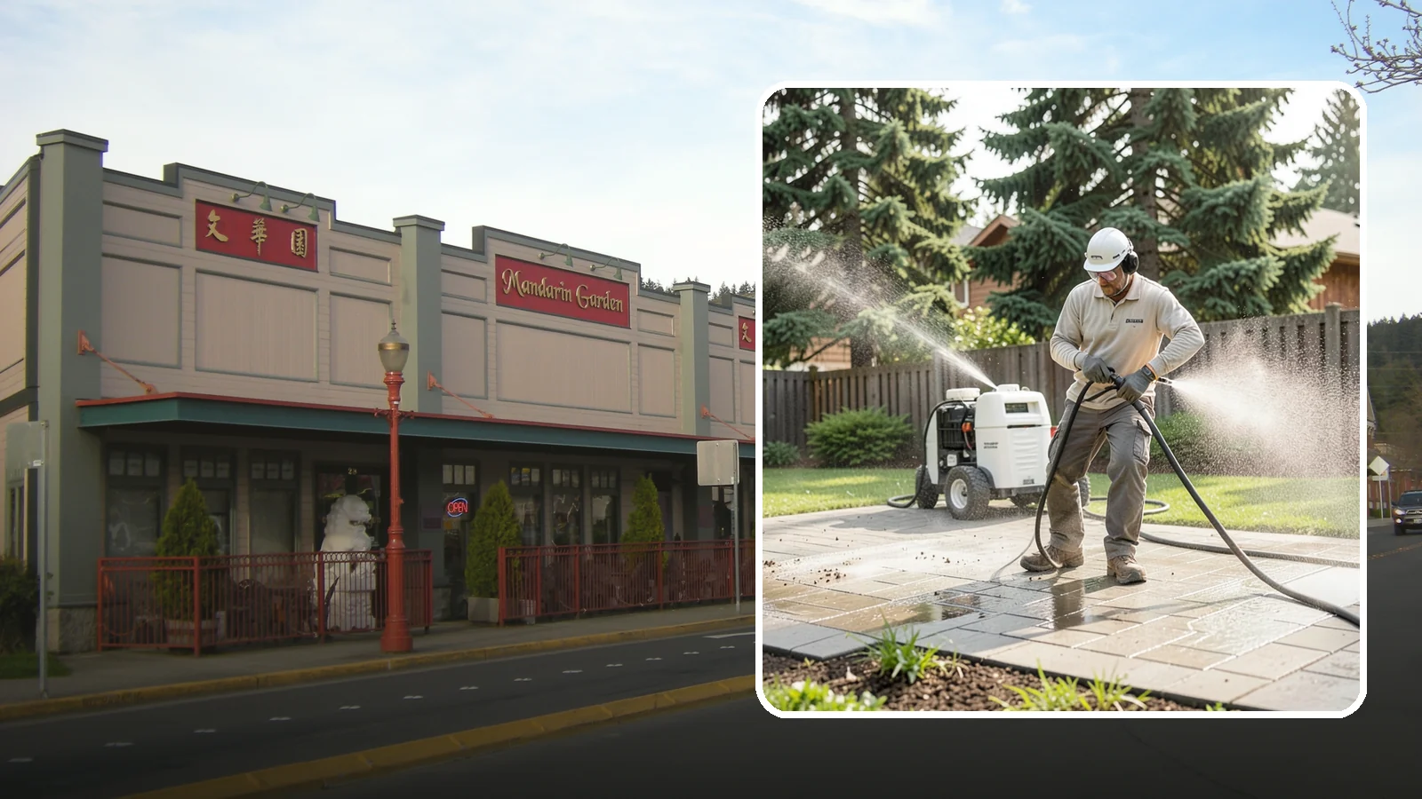 Paver Driveway Cleaning in Issaquah, King County, WA - Detailed paver driveway cleaning that clears weeds, moss, and grime from between and across every unit.