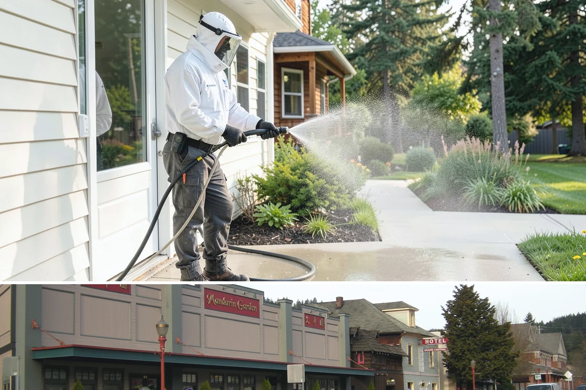 Paver Driveway Cleaning in Issaquah, King County, WA - Dry summer weather is ideal so fresh joint sand can set without being washed out by rain.