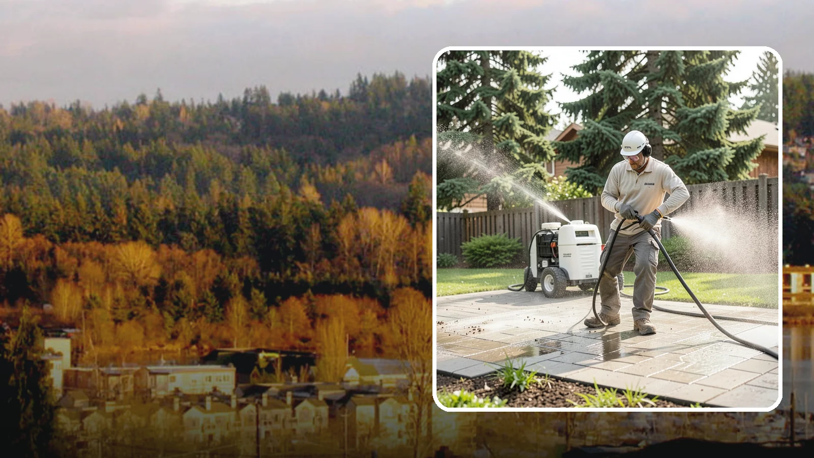 Paver Driveway Cleaning in Kenmore, King County, WA - Detailed paver driveway cleaning that clears weeds, moss, and grime from between and across every unit.