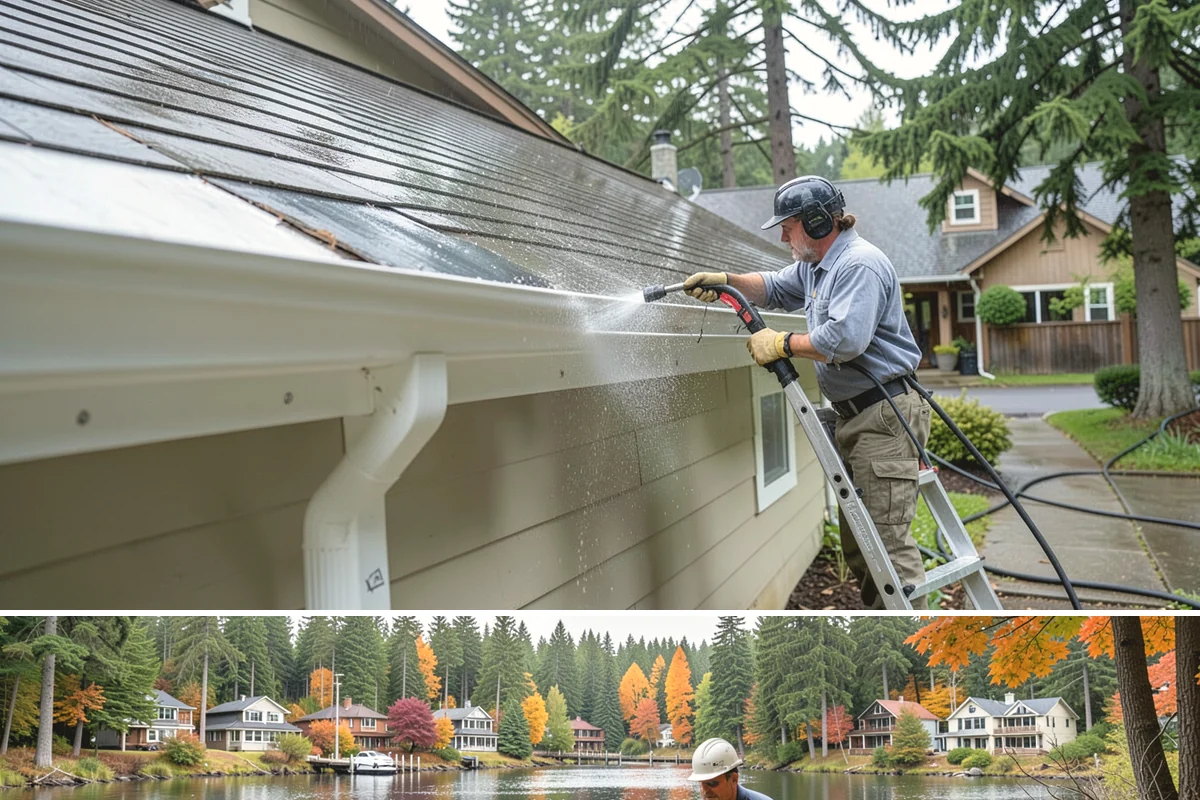 Paver Driveway Cleaning in La Conner, Skagit County, WA - Dry summer weather is ideal so fresh joint sand can set without being washed out by rain.