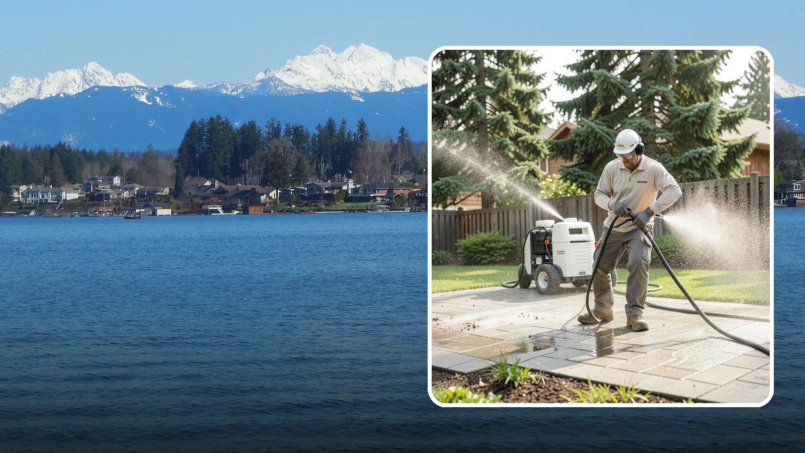 Paver Driveway Cleaning in Lake Stevens, Snohomish County, WA - Detailed paver driveway cleaning that clears weeds, moss, and grime from between and across every unit.