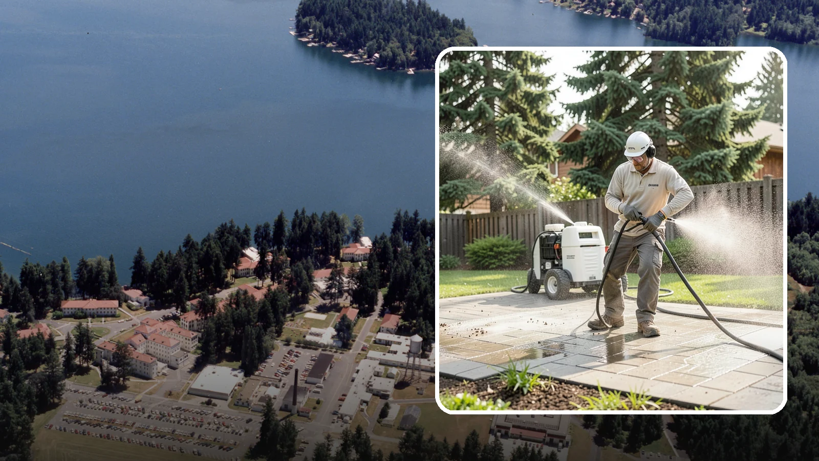 Paver Driveway Cleaning in Lakewood, Pierce County, WA - Detailed paver driveway cleaning that clears weeds, moss, and grime from between and across every unit.