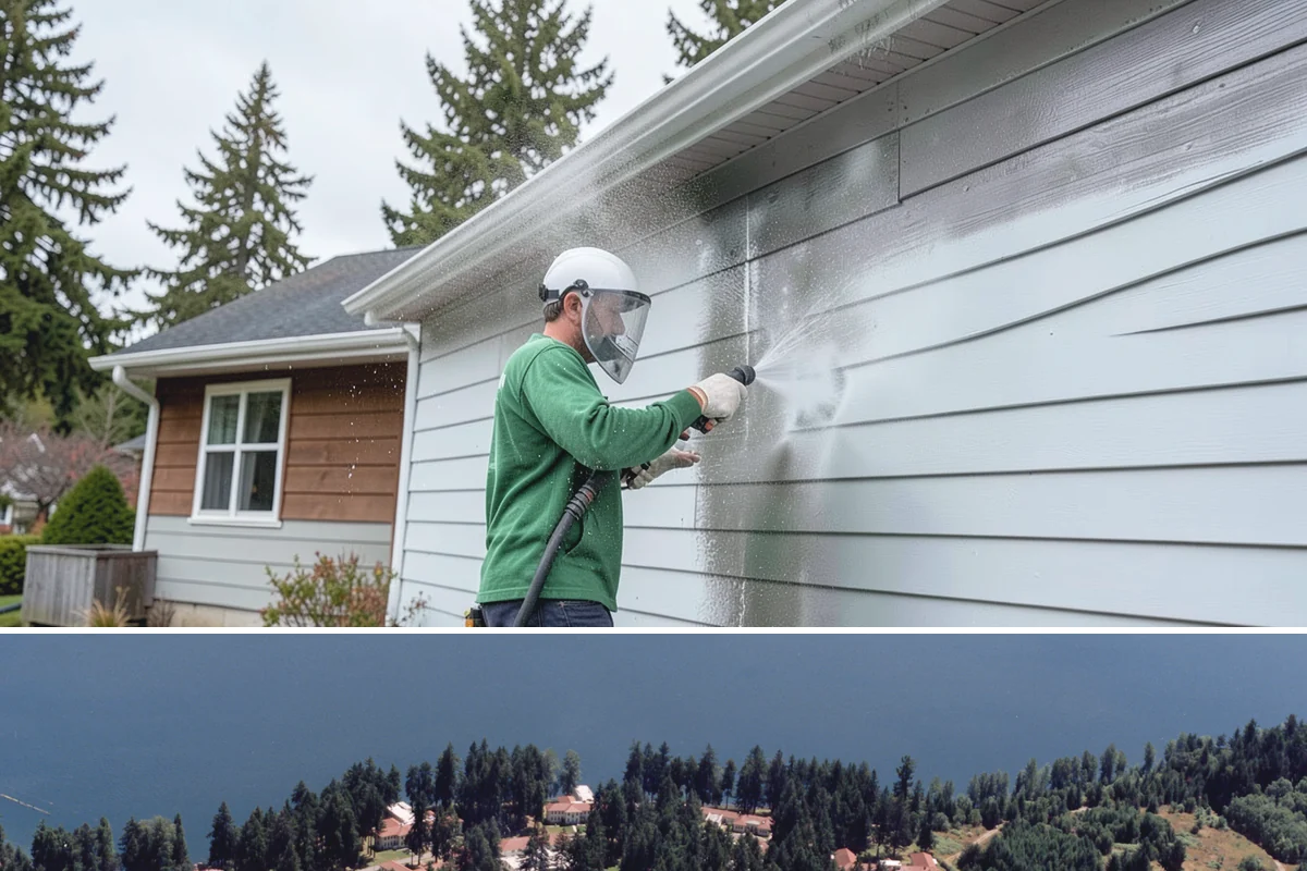Paver Driveway Cleaning in Lakewood, Pierce County, WA - Dry summer weather is ideal so fresh joint sand can set without being washed out by rain.