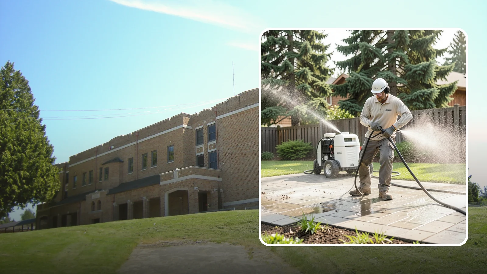 Paver Driveway Cleaning in Maple Valley, King County, WA - Detailed paver driveway cleaning that clears weeds, moss, and grime from between and across every unit.