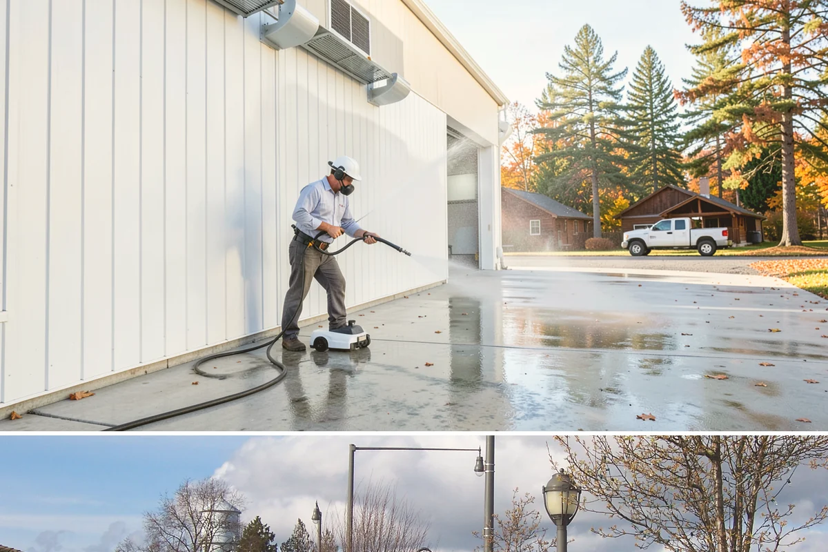 Paver Driveway Cleaning in Marysville, Snohomish County, WA - Dry summer weather is ideal so fresh joint sand can set without being washed out by rain.